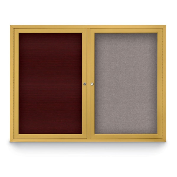 United Visual Products Corkboard, Cork Backing/Bronze, 72" X 36" UV407-BRONZE-CORK - main